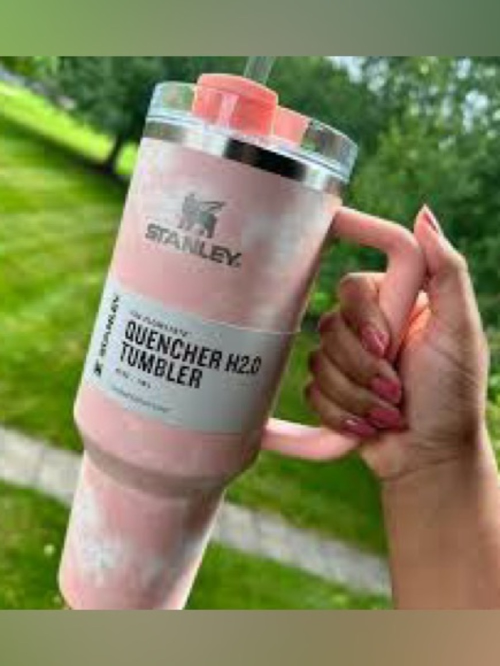 Stanley Peach Quencher H2.0 Tumbler with Handle Straw 🍑 marble pattern 40oz
